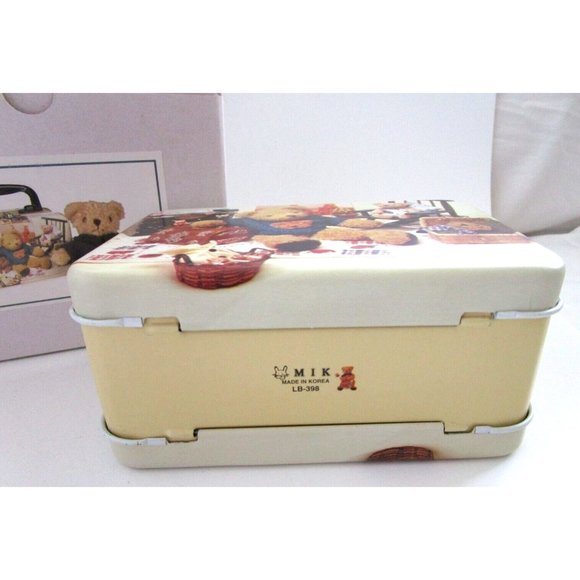 Baby Bear Plush Toy 6" in a Small Metal Suitcase/Lunch Box -MIK Korea LB-398 NIB - Picture 7 of 15